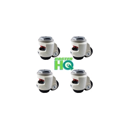 Casterhq TP-40S, 1.75" Wheel, Stem Retractable Leveling Machine Casters, 4 P TP9340-00-NYL-IPC